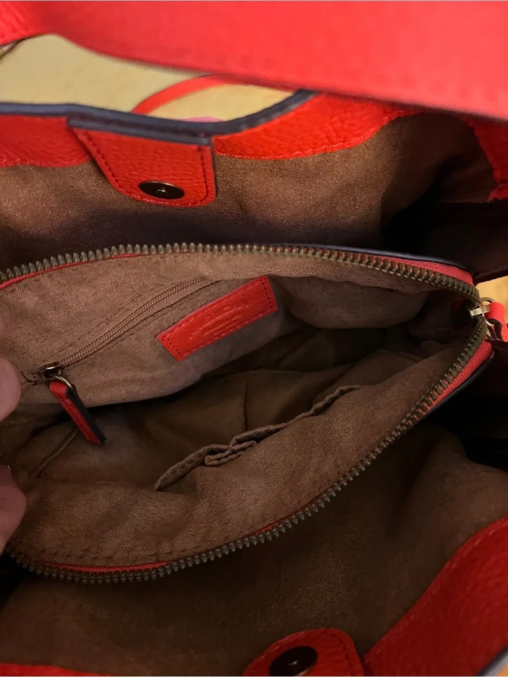 American Leather Chili Red Tripe ELeather Crossbody Bag - Classic Everyday Style